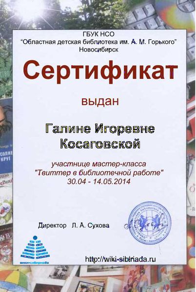 Файл:Сертификат Твиттер Косаговская.jpg