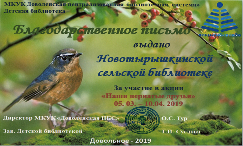 Файл:Новотырышкинская библиотека Акция о птицах.png